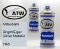Preview: Mitsubishi, Bright/Eiger Silver Metallic, H43: 400ml Sprühdose + 400ml Klarlack - Set, von ATW Autoteile West.